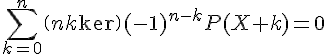 \Large{\sum_{k=0}^n \(n\\k\) (-1)^{n-k}P(X+k) = 0